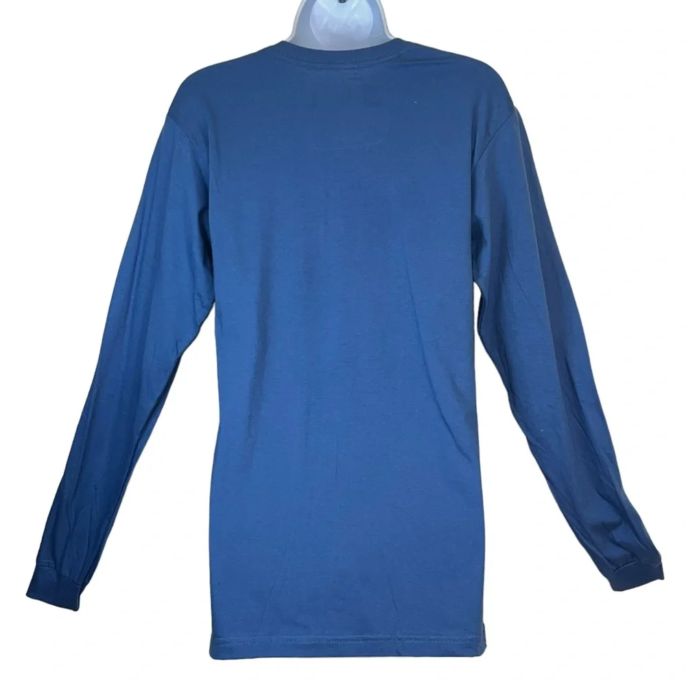NEFF T-Shirt Graphic Print Tongue Out Crew Long Sleeve Blue Tee - Picture 3 of 13
